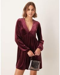 New Look - – kurzes langärmliges hängerkleid aus samt - Lyst