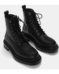 Pull&Bear - Stivali Stringati Neri - Lyst