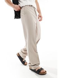 ASOS - Pantalon élégant coupe droite à taille haute - taupe - Lyst