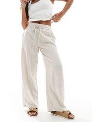Noisy May - Loose Fit Linen Mix Trouser - Lyst