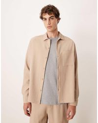 ASOS - Co-ord Relaxed Revere Plisse Shirt - Lyst