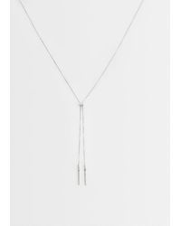 ASOS - Collar Plateado De Cadena Lariat Con Detalle Fino Estilo Serpiente - Lyst