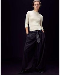 Stradivarius - Basic Wool And Silk Funnel-neck Jumper - Lyst