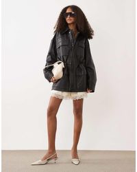 Mango - Capsule 100% Leather Cinched Waist Jacket - Lyst