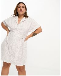 River Island - Zebra Print Shirt Wrap Midi Dress - Lyst