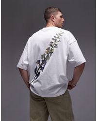 TOPMAN - Extreme Oversized Fit T-shirt With Pressed Flower Front And Back Print - Lyst