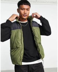 ASOS - Puffer Gilet With Contrast Panel - Lyst