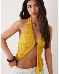Gina Tricot - Lace Halterneck Top - Lyst
