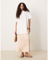 ASOS - Satin Cami Midi Dress With Oversize T-shirt Overlay - Lyst