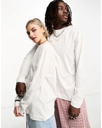 Collusion - Unisex - t-shirt stile skater a maniche lunghe bianca - Lyst