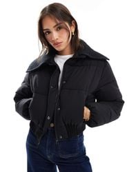 Cotton On - Cotton On Puffer Jacket With Knitted Collar - Lyst