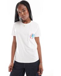 French Connection - Embroidered Love Pocket Jersey T-shirt - Lyst