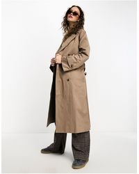 Object - Cotton Blend Tie Waist Trench Coat - Lyst