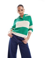 Stradivarius - Pull oversize à col polo - rayures es - Lyst