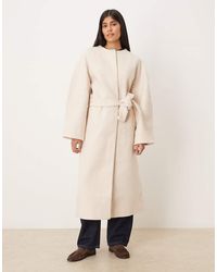 ASOS - Collarless Boucle Longline Formal Coat - Lyst