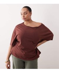ASOS - Asos Design Curve Slouchy Off Shoulder Oversized Tee - Lyst