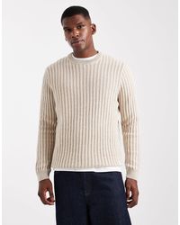 Only & Sons - – strukturierter, gestreifter regular fit strickpullover - Lyst