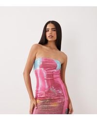 Kaiia - Exclusive Sequin Bandeau Mini Dress - Lyst