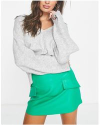 River Island - Faux Leather Mini Skirt - Lyst