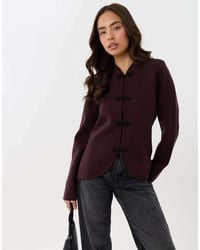 Threadbare - Curved Hem Mandarin Style Cardigan - Lyst