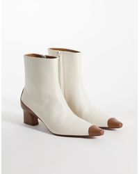 & Other Stories - Premium Leather Heeled Ankle Boots With Tan Contrast - Lyst