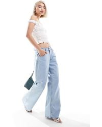 Motel - Roomy Wide Leg Low Rise Jeans - Lyst