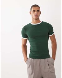 ASOS - Muscle Fit T-shirt With Ringer Detailing - Lyst