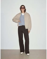 Pull&Bear - Pantalon large ajusté à pinces marron - Lyst