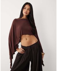 ASOS - Longline Flare Sleeve Cape Top - Lyst