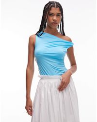 TOPSHOP - Asymmetric Twist Detail Top - Lyst
