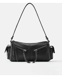 Pull&Bear - Borsa A Spalla Con Dettagli Zip Nera - Lyst