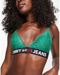 Tommy Hilfiger - Tommy Jeans Signature Lace Unlined Triangle Bralette - Lyst