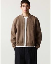 Pull&Bear - – bomberjacke aus wildlederimitat - Lyst