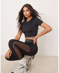 Calvin Klein - – kurzärmliges t-shirt mit kurzem schnitt - Lyst