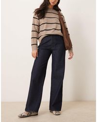 ASOS - Turn Up Jean With Contrast Faux Leather Binding - Lyst