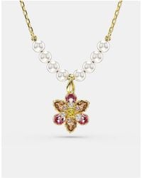 Swarovski - Idyllia Pendant, Crystal Pearl, Mixed Cuts, Flower, Multicolored, -Tone Plated - Lyst