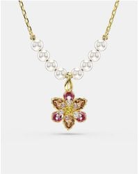 Swarovski - Idyllia Pendant, Crystal Pearl, Mixed Cuts, Flower, Multicolored, -Tone Plated - Lyst