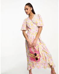 Vero Moda - Wrap Front Maxi Tea Dress - Lyst