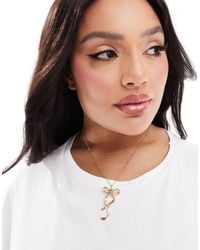 ASOS - Asos Design Curve Necklace With Bow Charm - Lyst