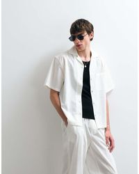 ASOS COLLECTIVE - Relaxed Cotton Shirt With Linen - Lyst