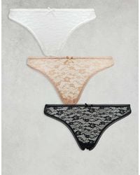 ASOS - 3 Pack All Over Lace Thongs - Lyst