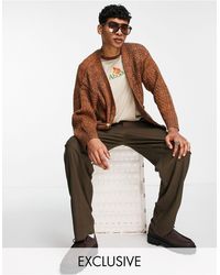 Reclaimed Synthetik Inspired – strickjacken in Orange für Herren vintage Herren Bekleidung Pullover und Strickware Strickjacken 
