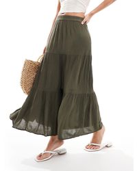 ONLY - Tiered Maxi Skirt - Lyst