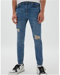 Pull&Bear Denim Jeans in Blau für Herren Herren Bekleidung Jeans Röhrenjeans 