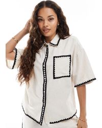 Vero Moda - Oversized Shirt Co-ord With Contrast Stitching - Lyst