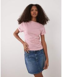 ASOS - Turn Up Sleeve Ruched Side T-shirt - Lyst