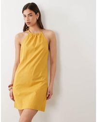 Nobody's Child - Brooka Linen Blend Halter Neck Open Back Mini Dress - Lyst