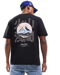 Only & Sons - Camiseta Negra Extragrande Con Estampado De Montaña En La Espalda De - Lyst
