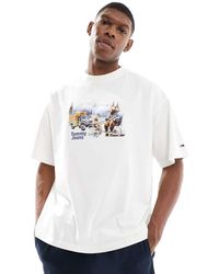 Tommy Hilfiger - Camiseta Blanca Con Estampado Gráfico De Campamento De -Blanco - Lyst