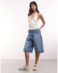 Liquor N Poker - Pearl Studded Denim Jorts - Lyst